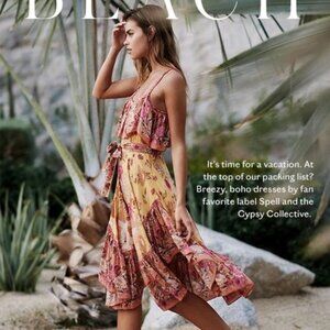 Spell & the Gypsy Collective Siren Song Strappy Dress, Marigold, M, NWT